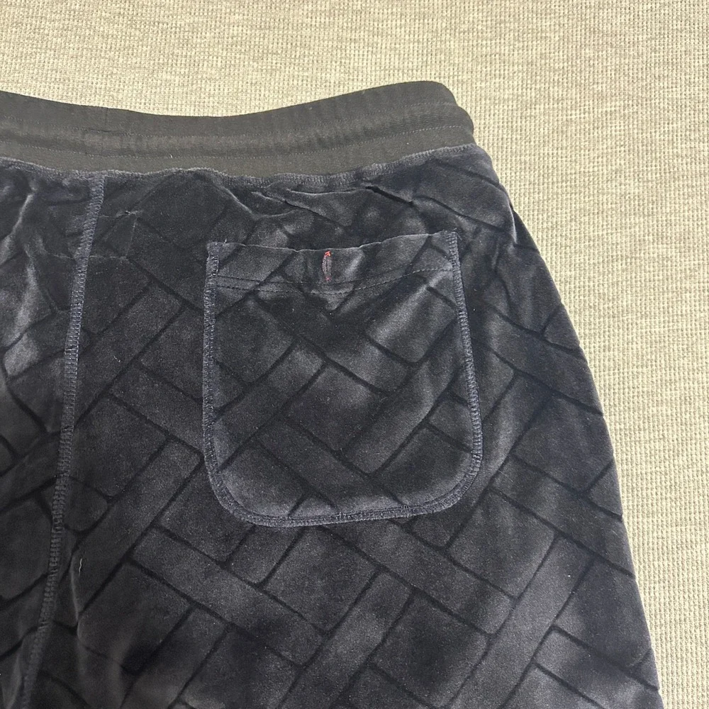 Daniel Buchler Velour Geometric Textured Jogger Lounge Pants Blue Mens XXL